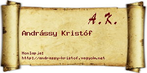 Andrássy Kristóf névjegykártya