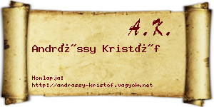 Andrássy Kristóf névjegykártya