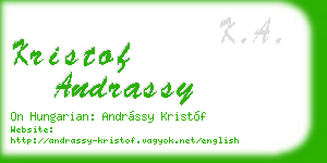kristof andrassy business card