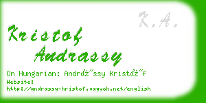 kristof andrassy business card